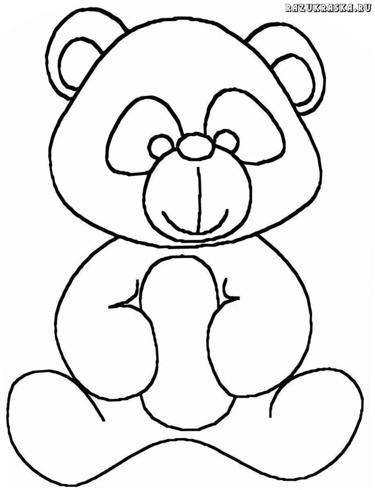 Joyful olympic bear coloring for kids
