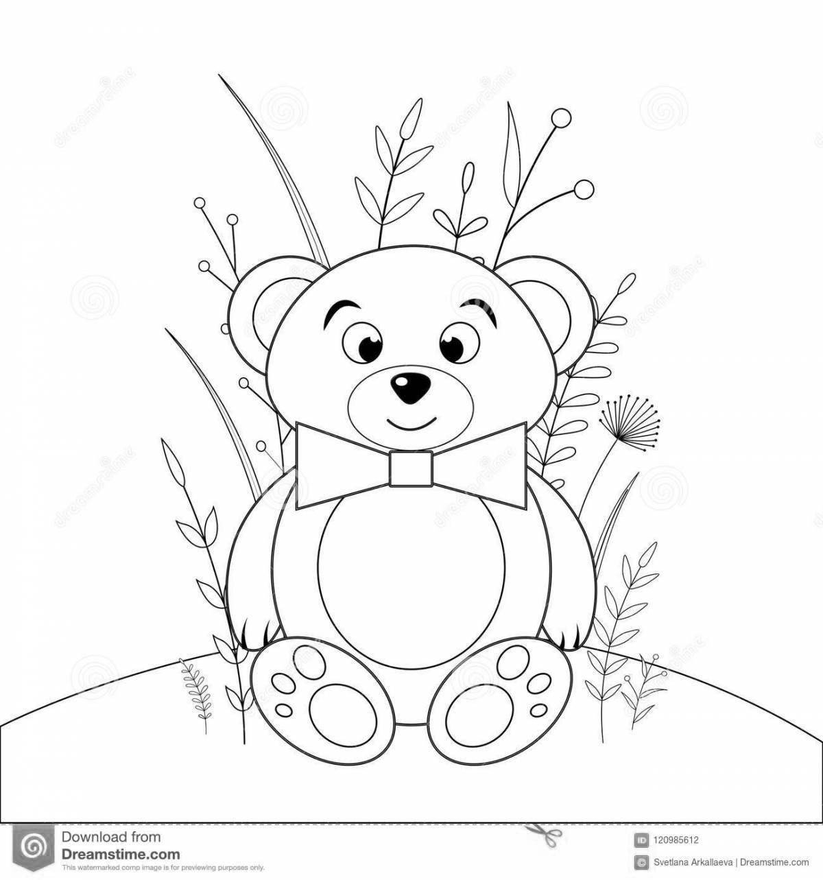 Children's coloring olympic teddy bear