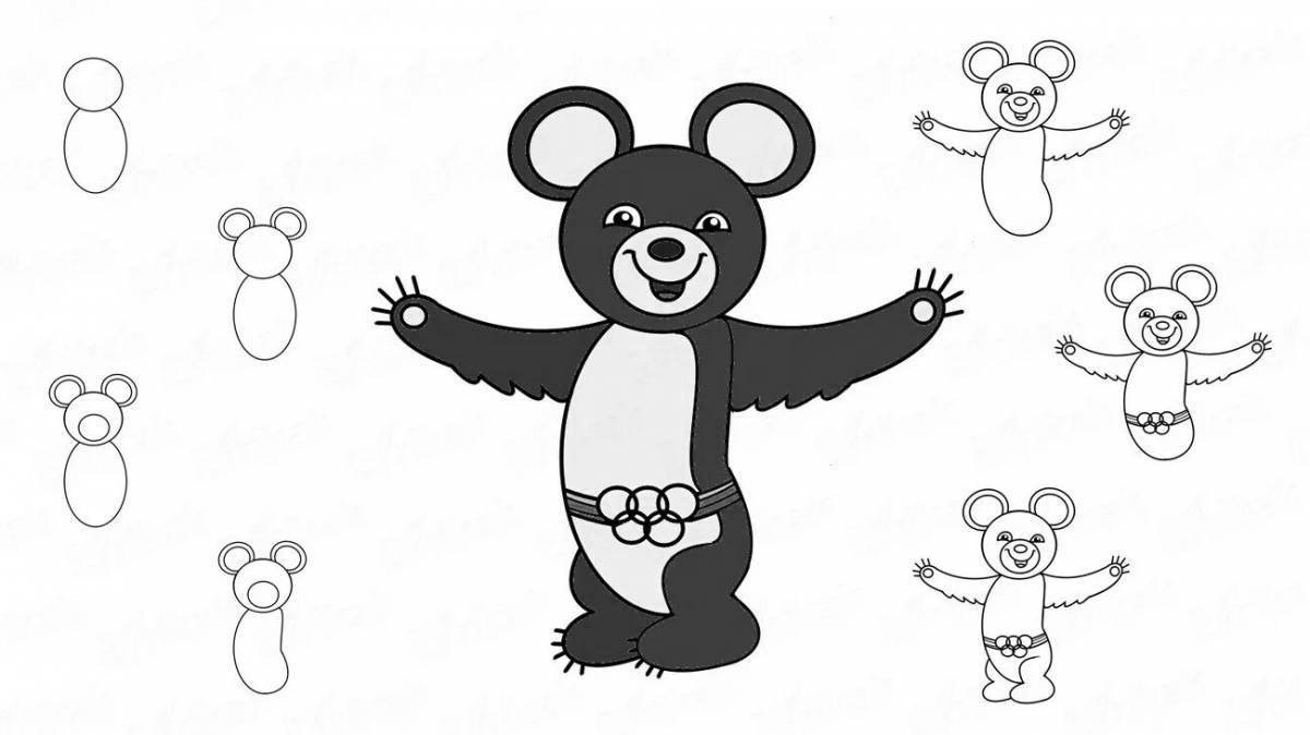 Adorable olympic bear coloring book for kids