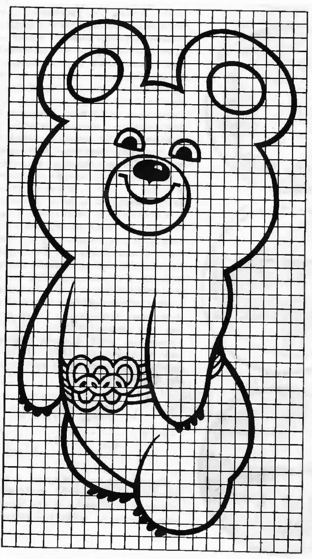 Cute olympic bear coloring for kids