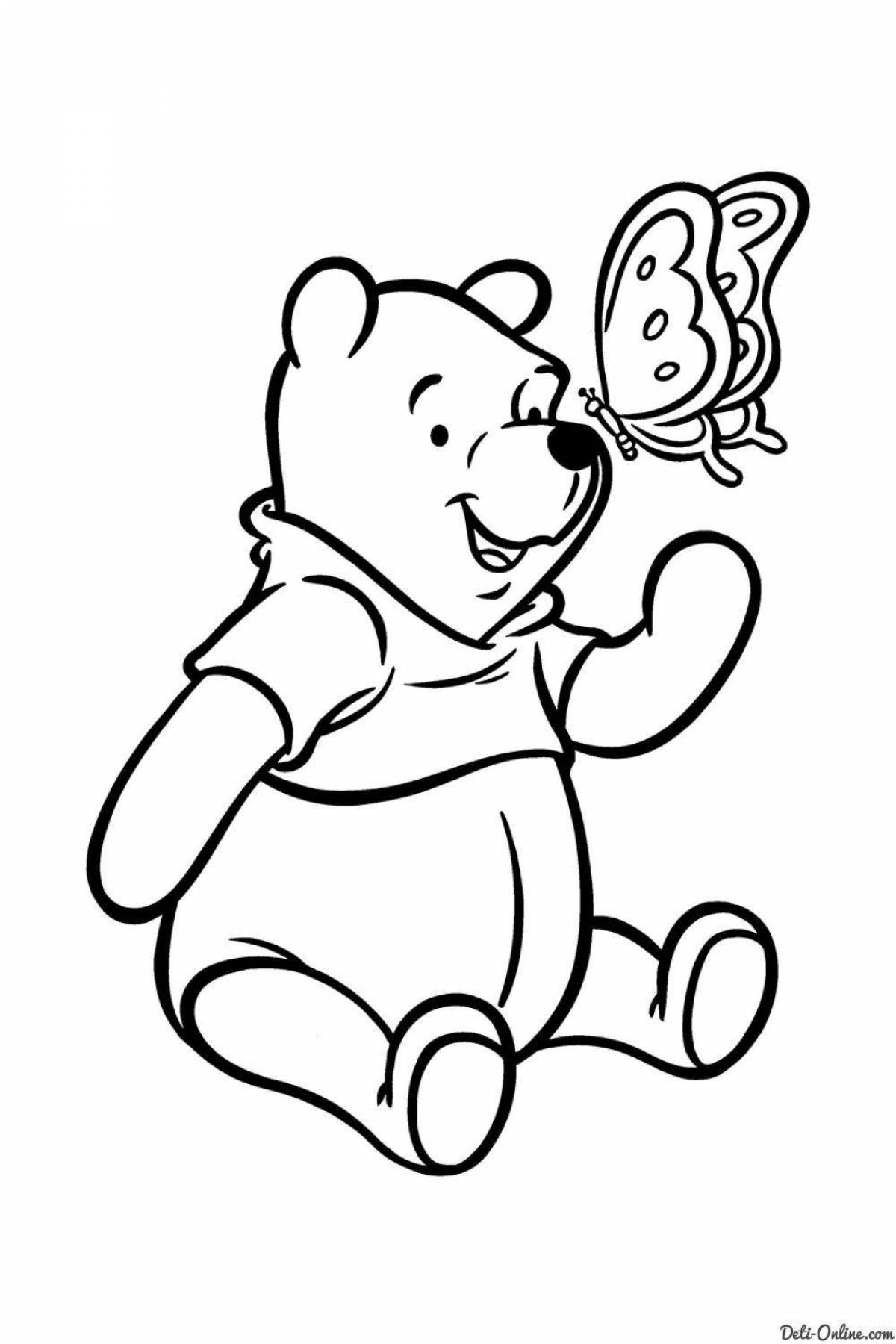 Animated olympic bear coloring page for kids