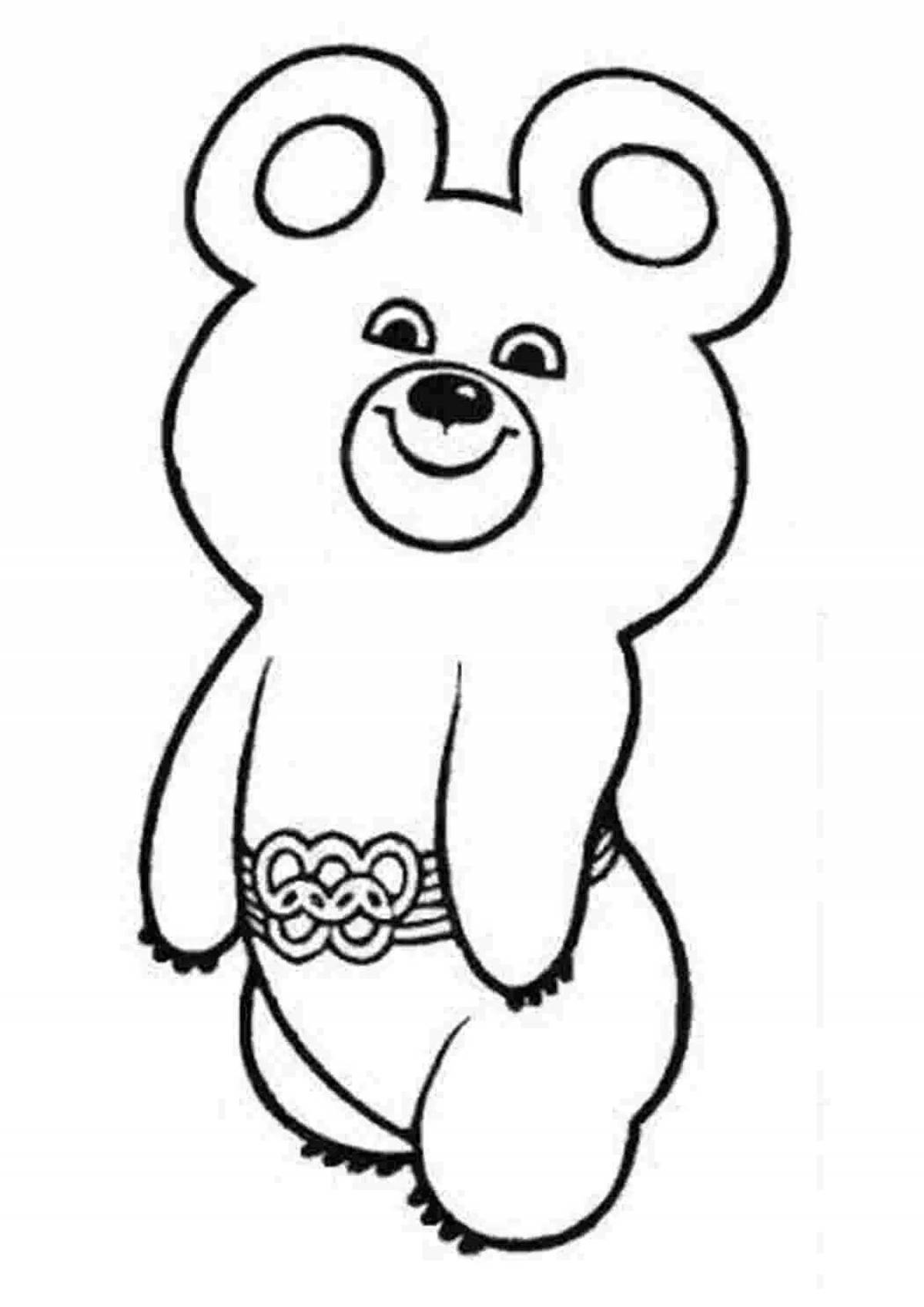 Olympic teddy bear coloring for kids