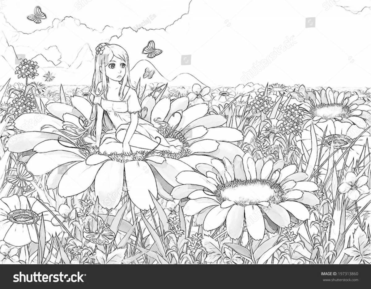 Bright coloring beautiful for all adults nature