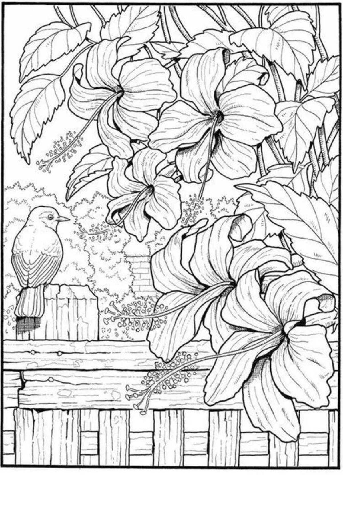Inspiring coloring book beautiful for all adults nature