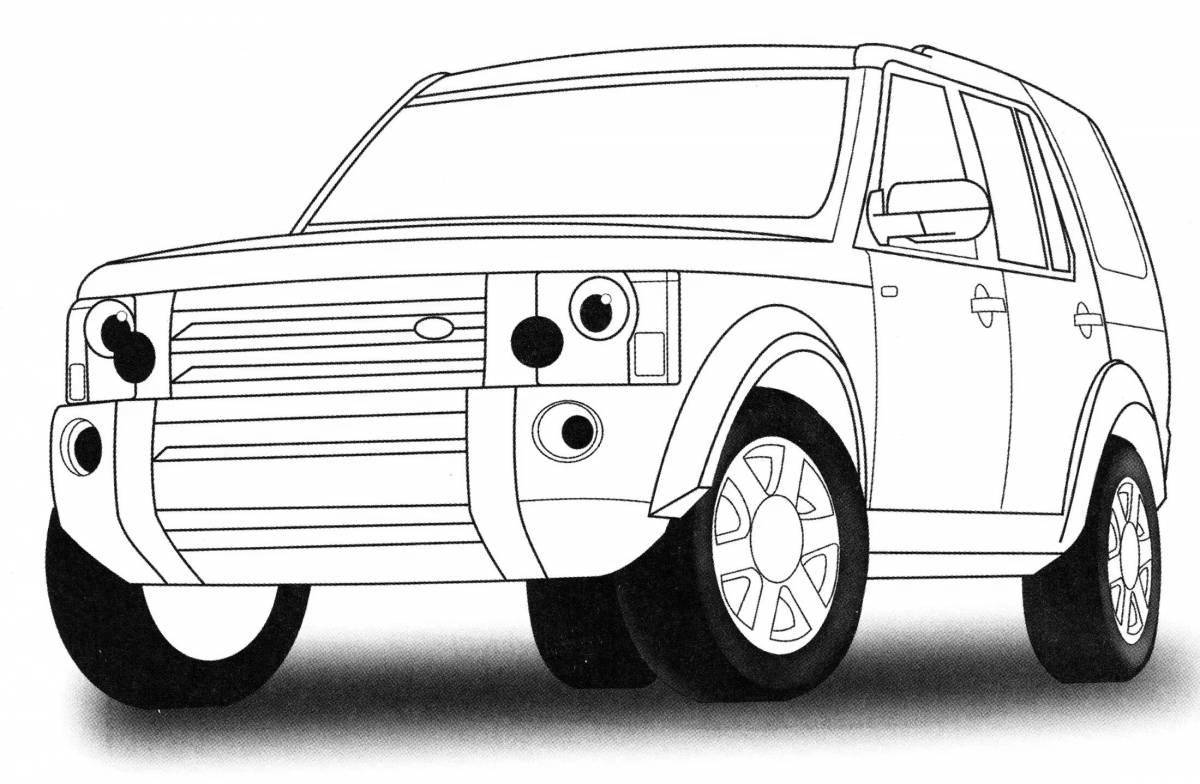 Colorful range rover coloring book for kids