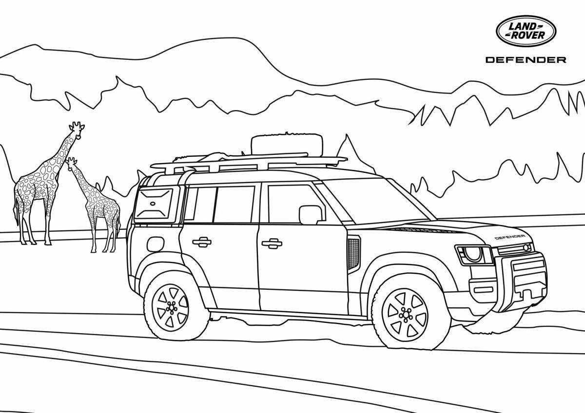 Glamorous range rover coloring book for kids