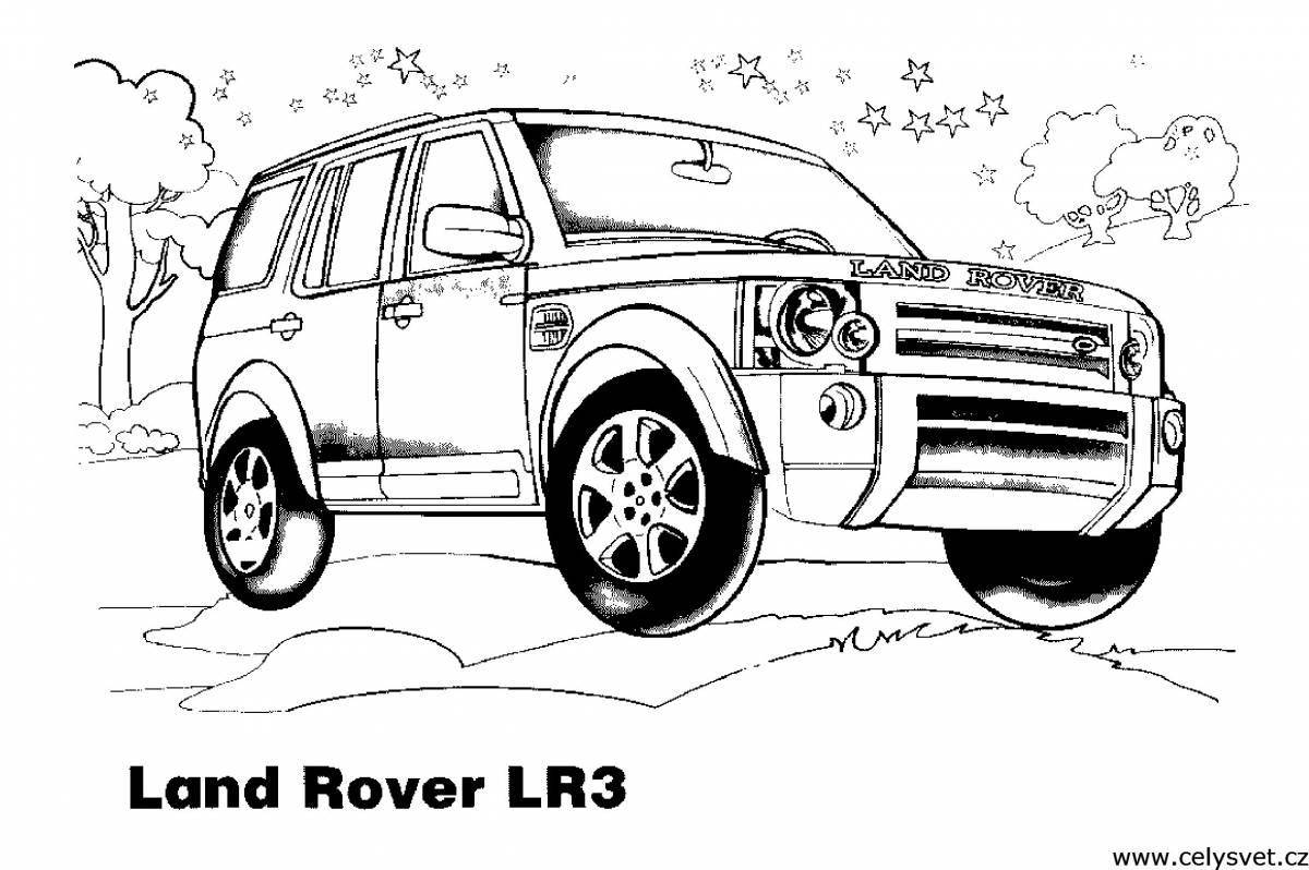 Coloring dazzling range rover for kids