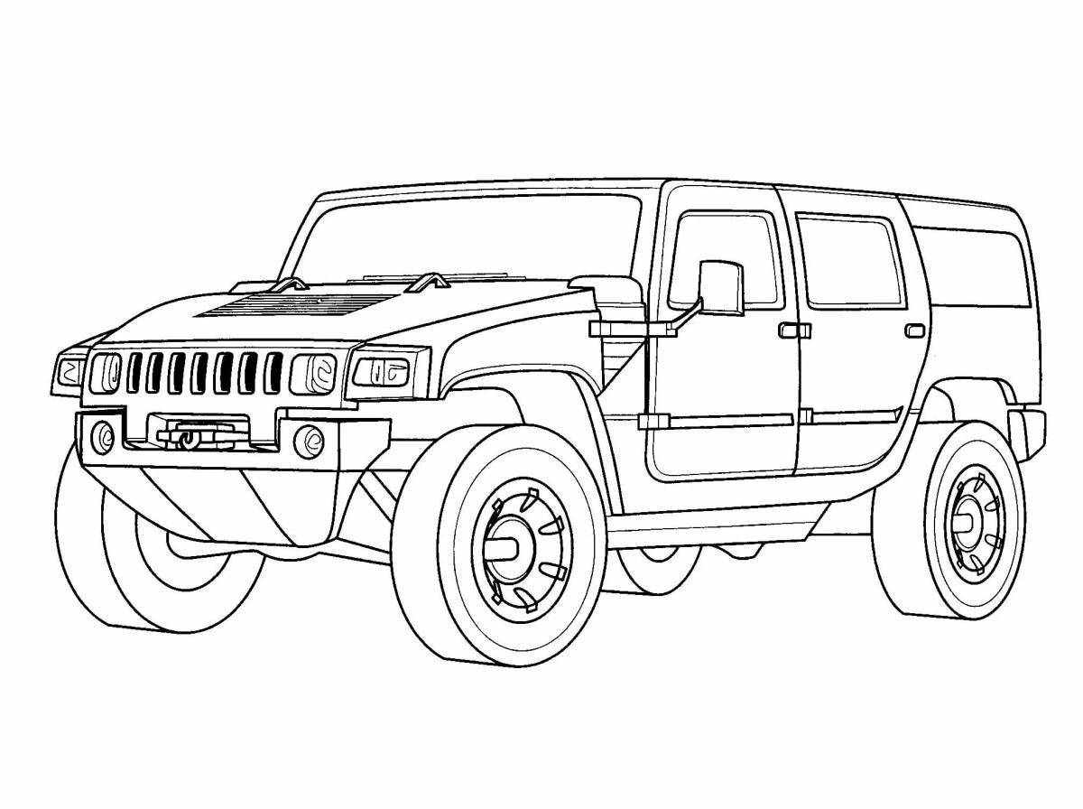 Coloring jeep for kids