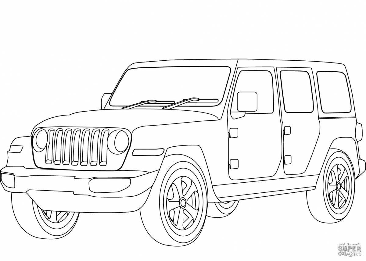 Jeep fun coloring for kids