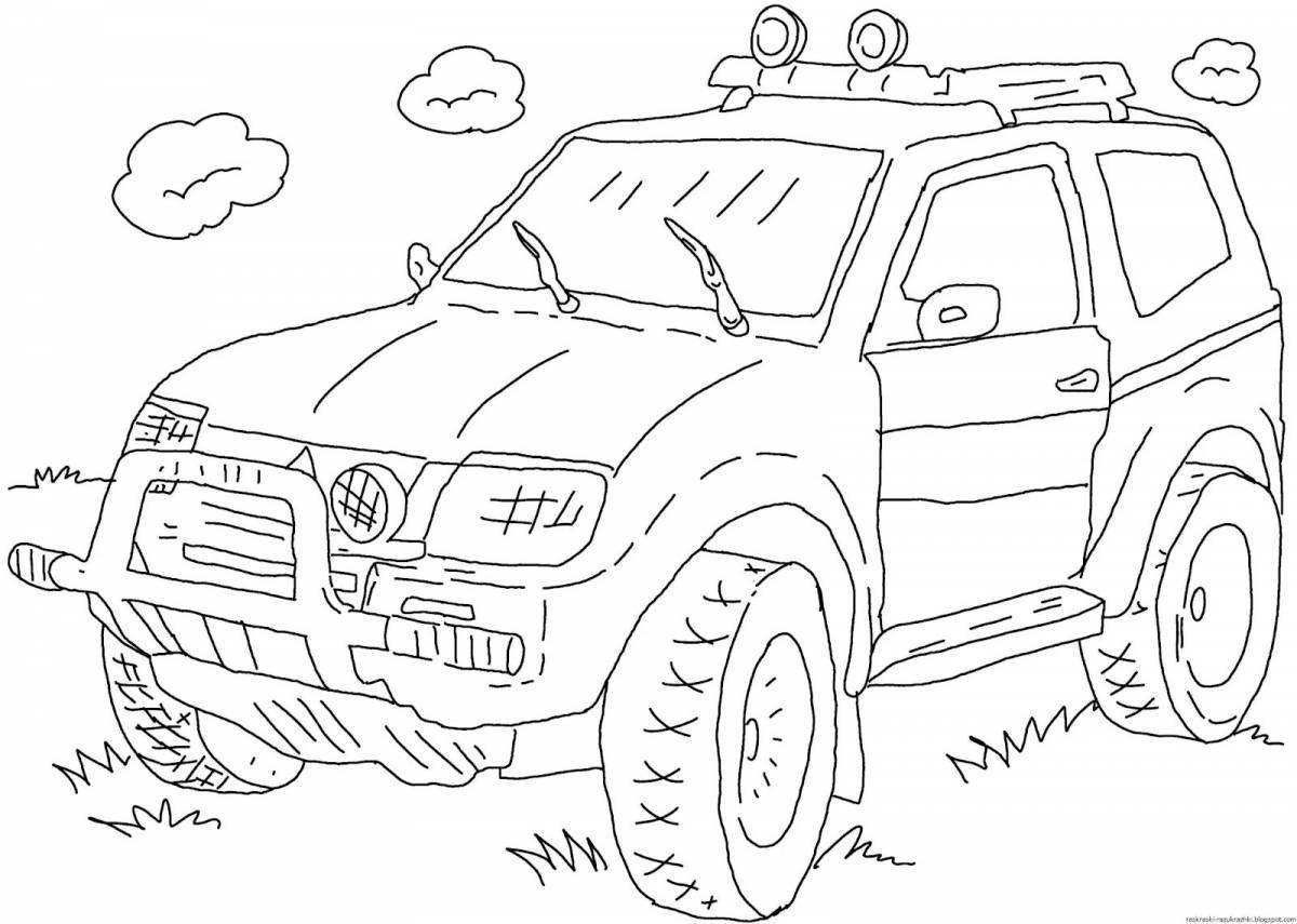 Dazzling jeep coloring book for kids