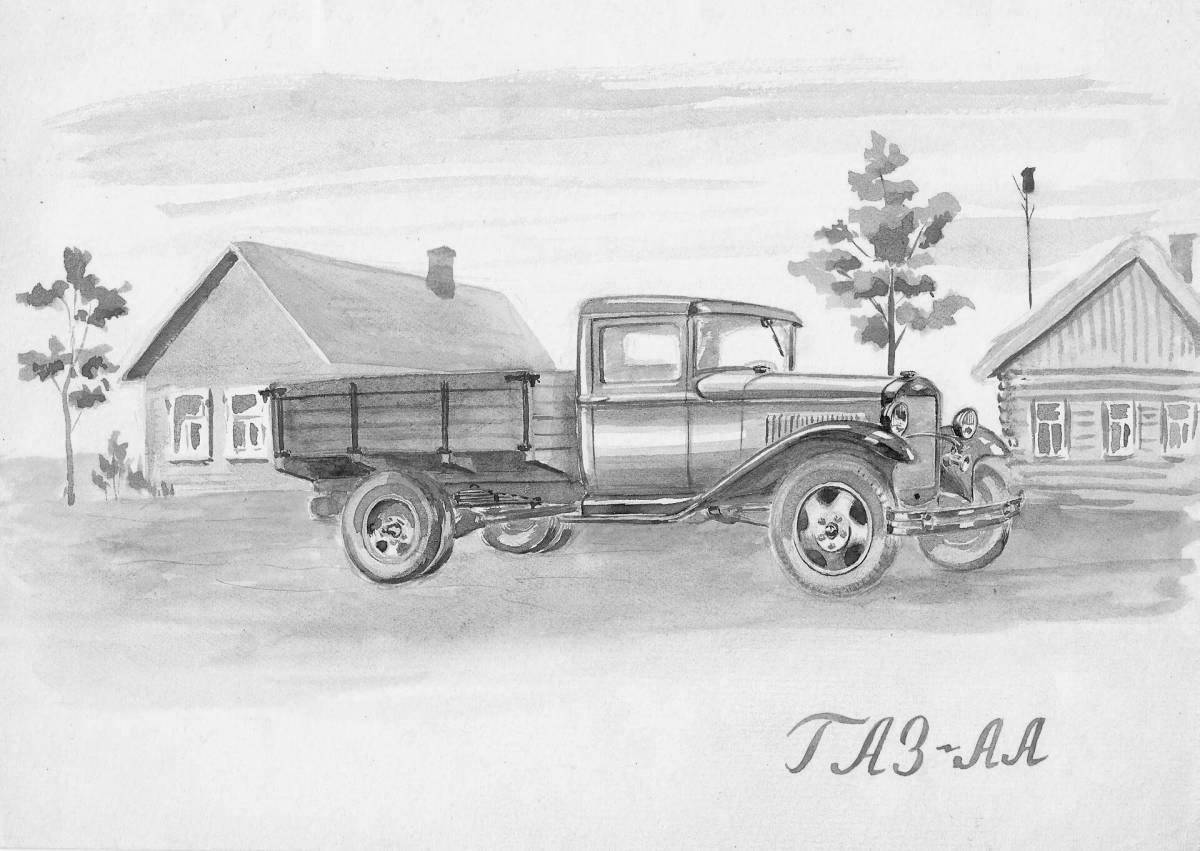 A richly decorated truck during the war years