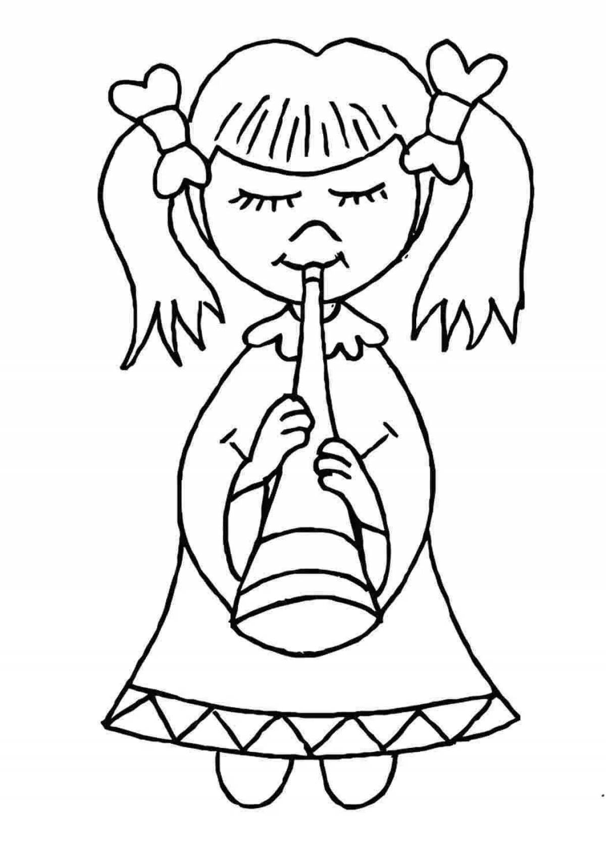 Coloring page with pipe and jug