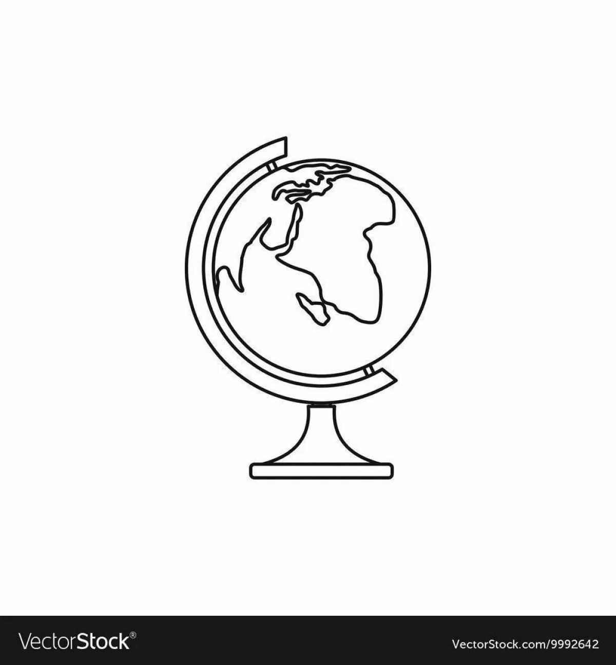Attractive globe coloring book for kids