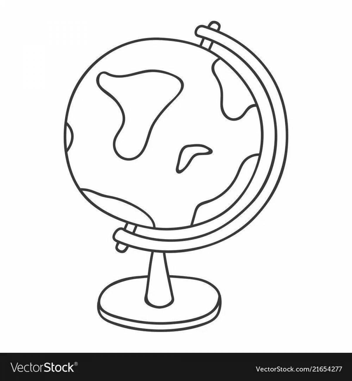 Fun globe coloring template for kids