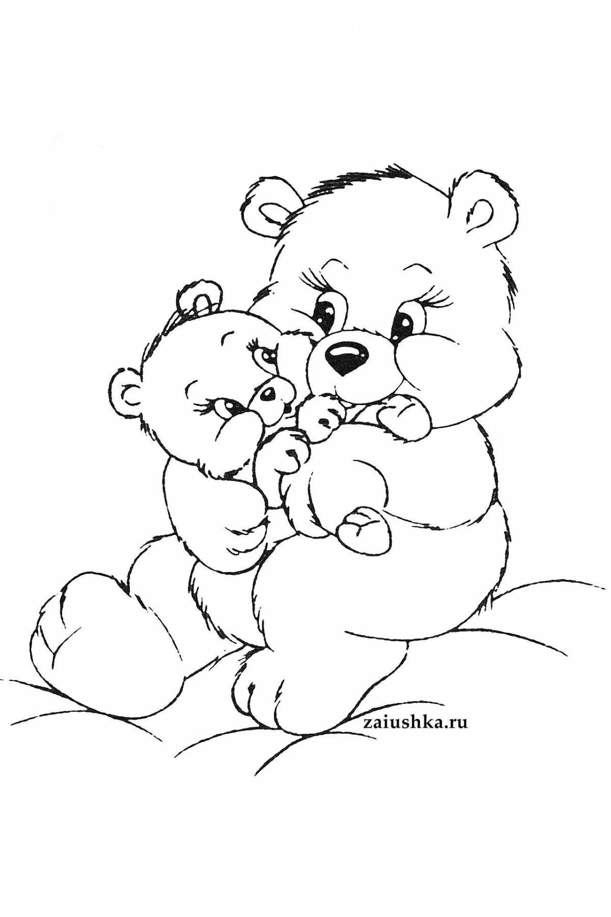 Glowing teddy bear coloring page