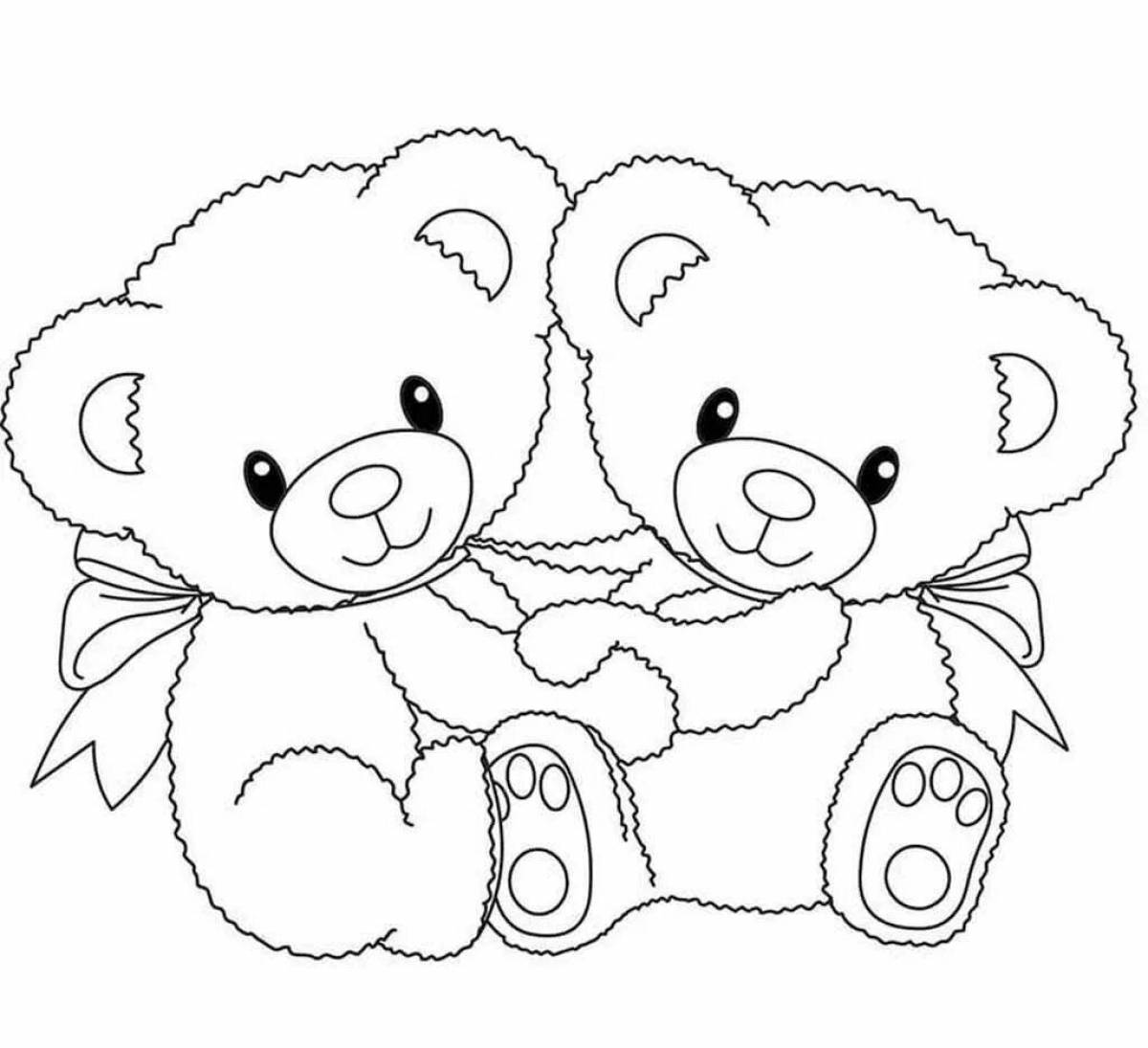 Медведи раскраска для детей - распечатать картинки а4 бесплатно