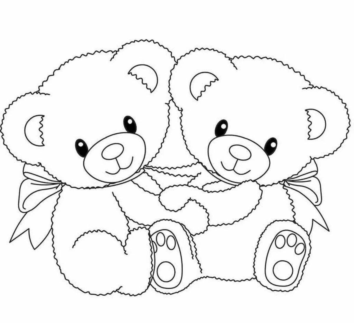 Coloring funny teddy bear