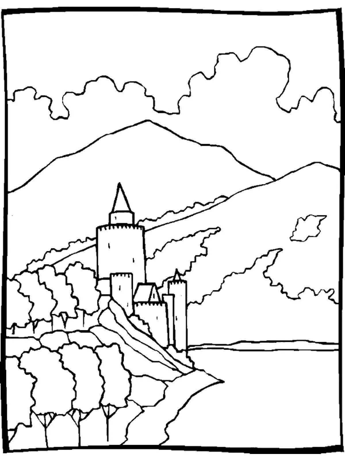 Joyful crimea coloring for younger students