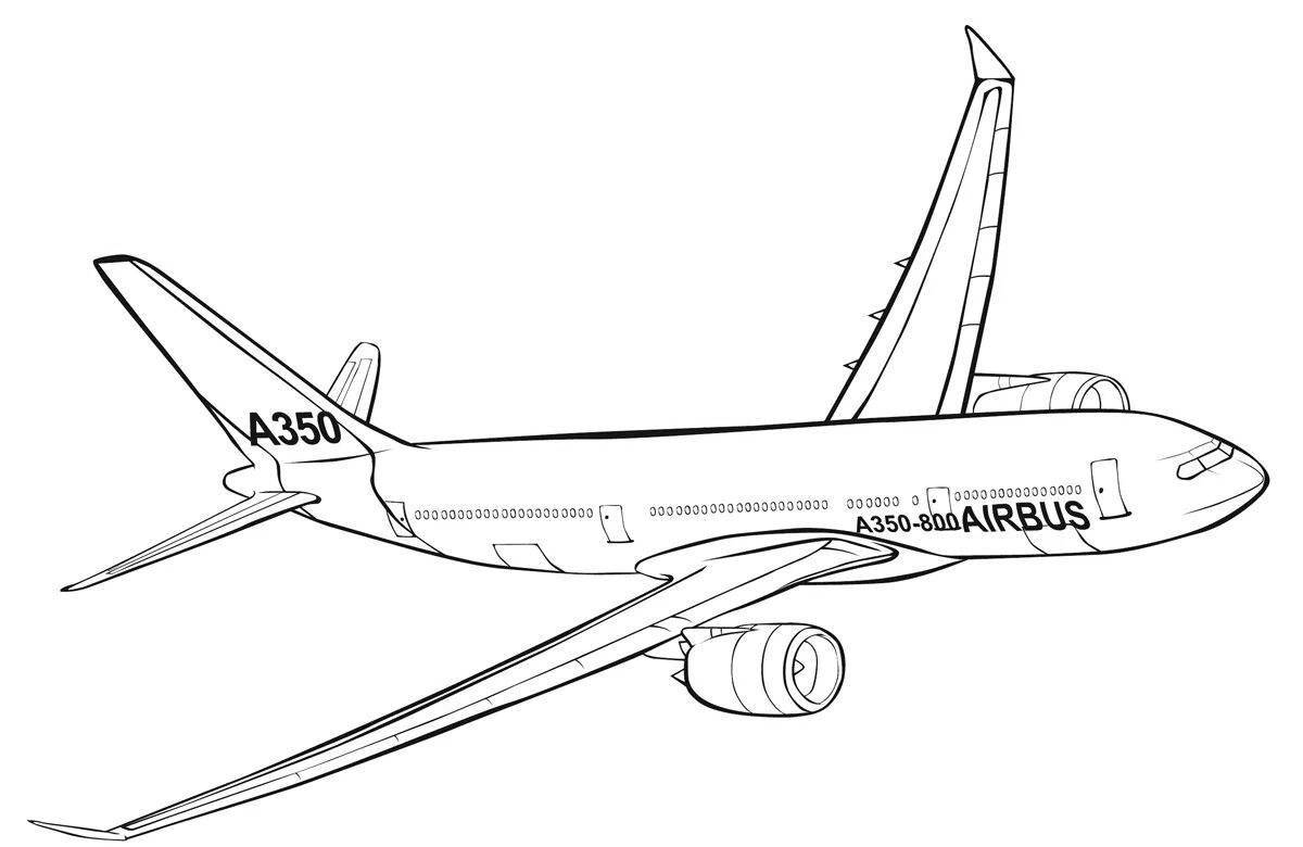 Attractive aircraft coloring page