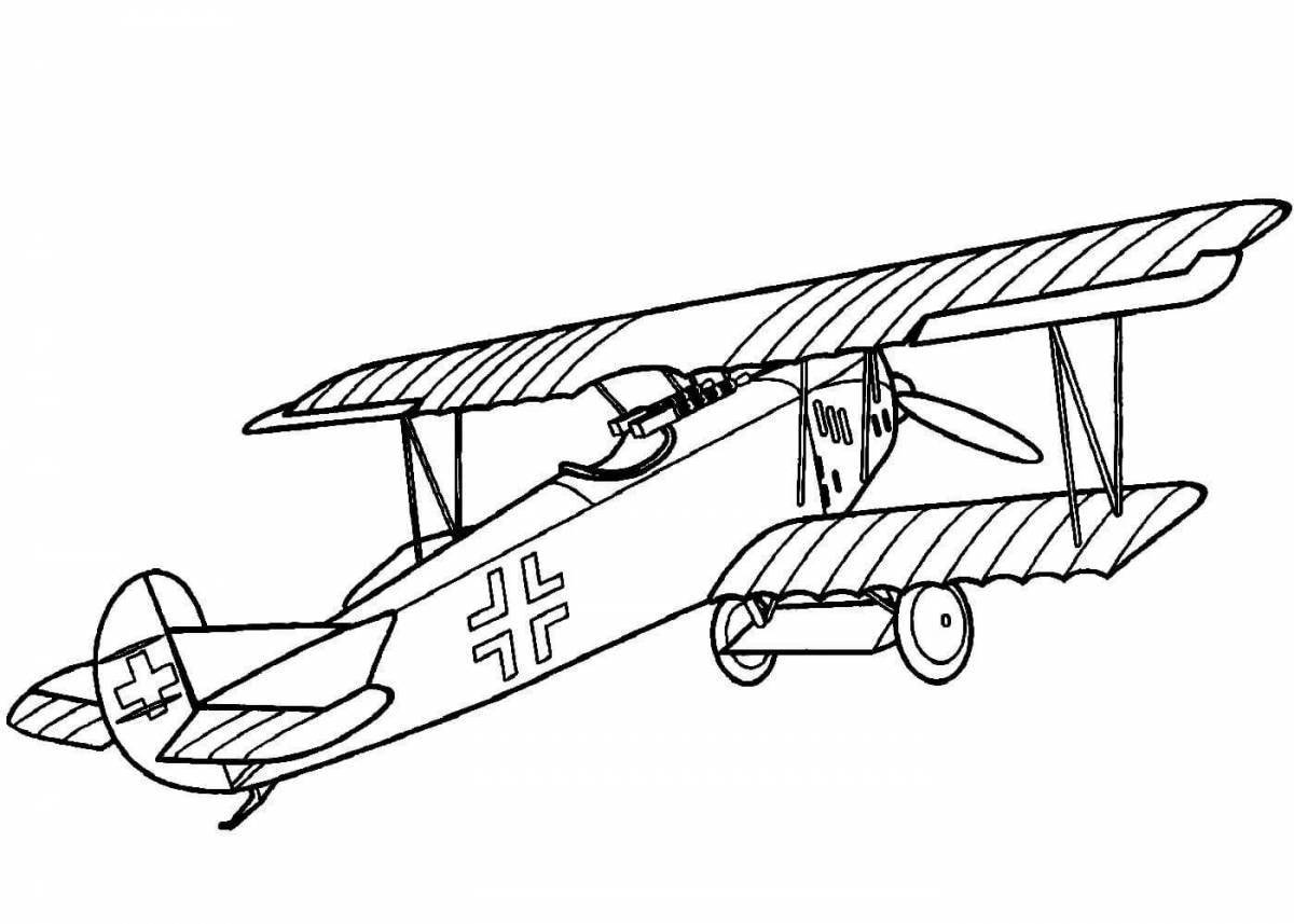Impressive aircraft coloring page