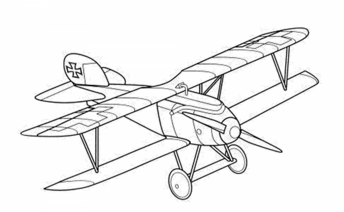 Playful aircraft coloring page