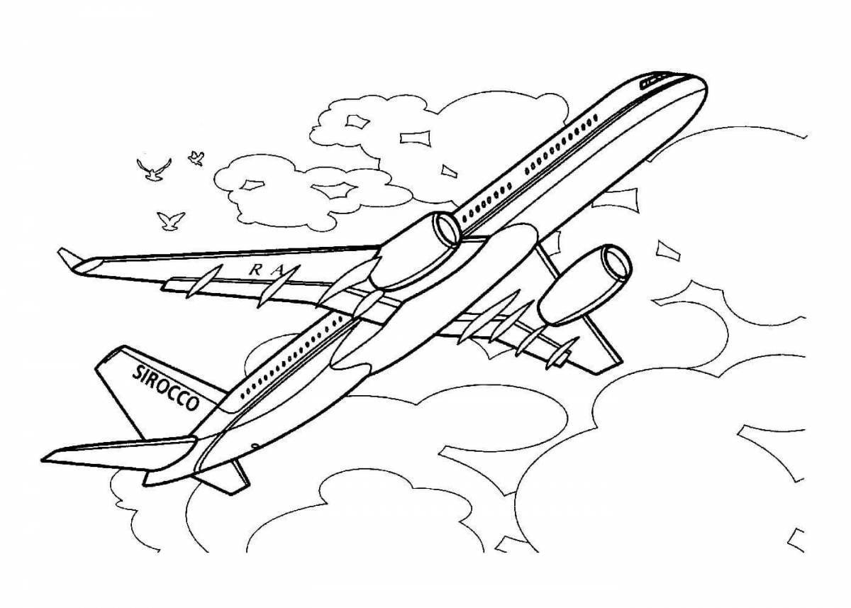 Living aircraft coloring page