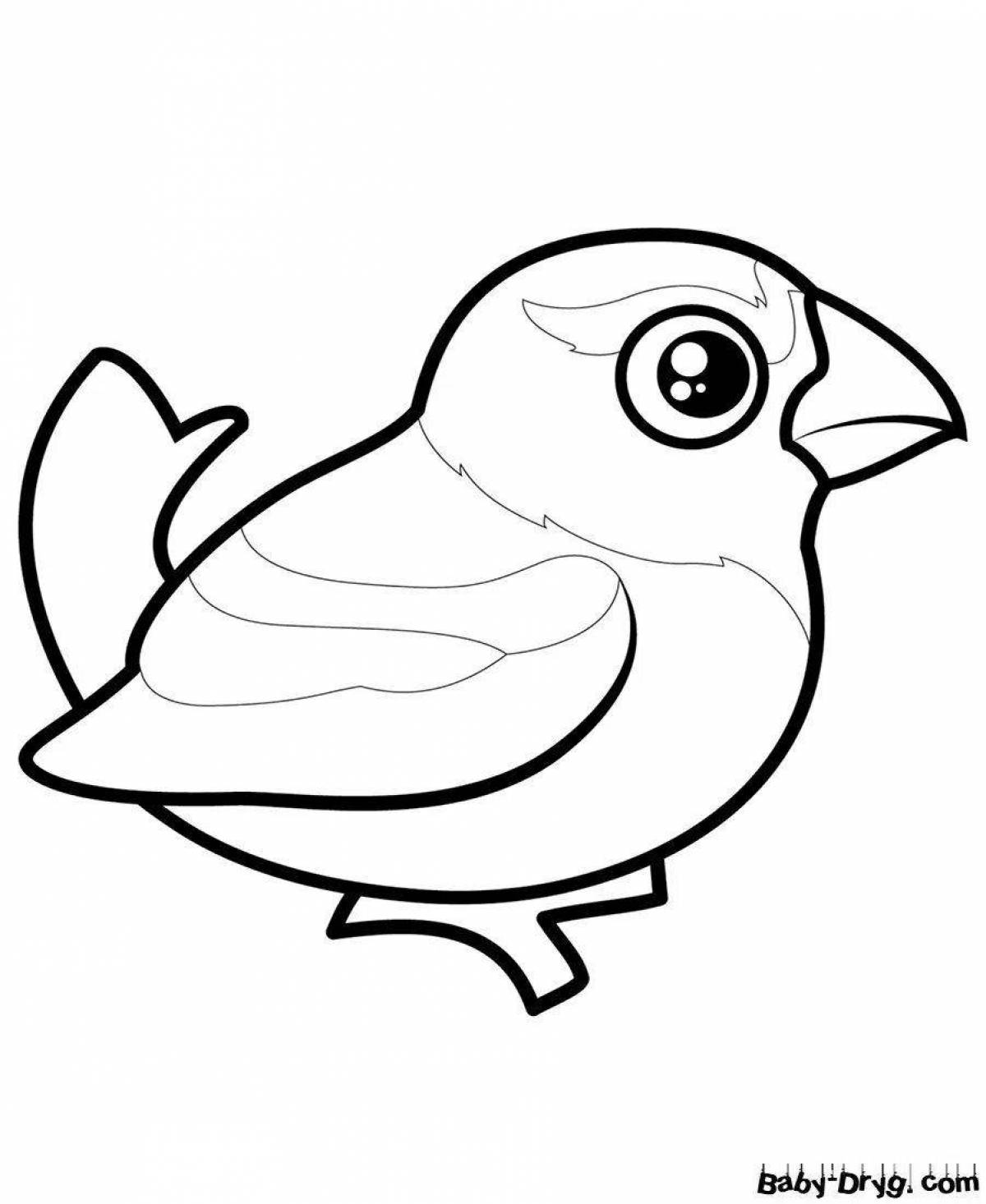 Coloring cute sparrow