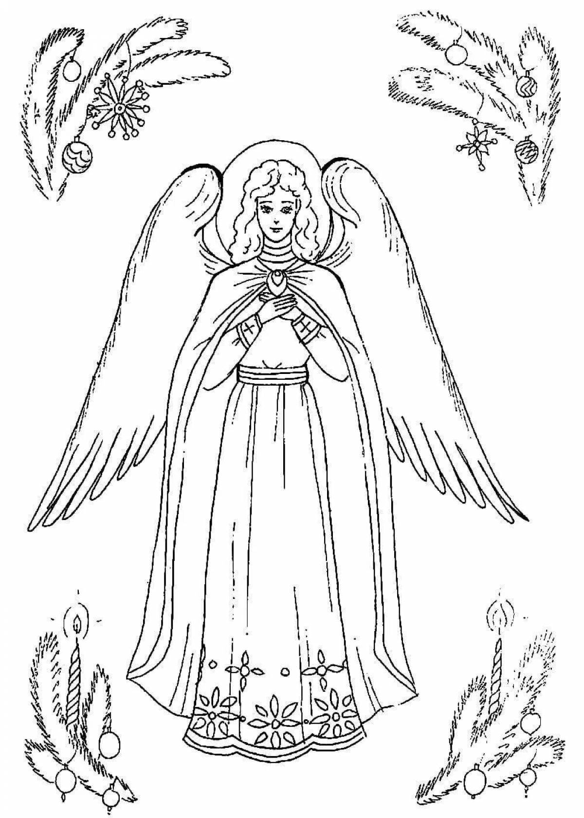Очаровательная раскраска ангел-хранитель