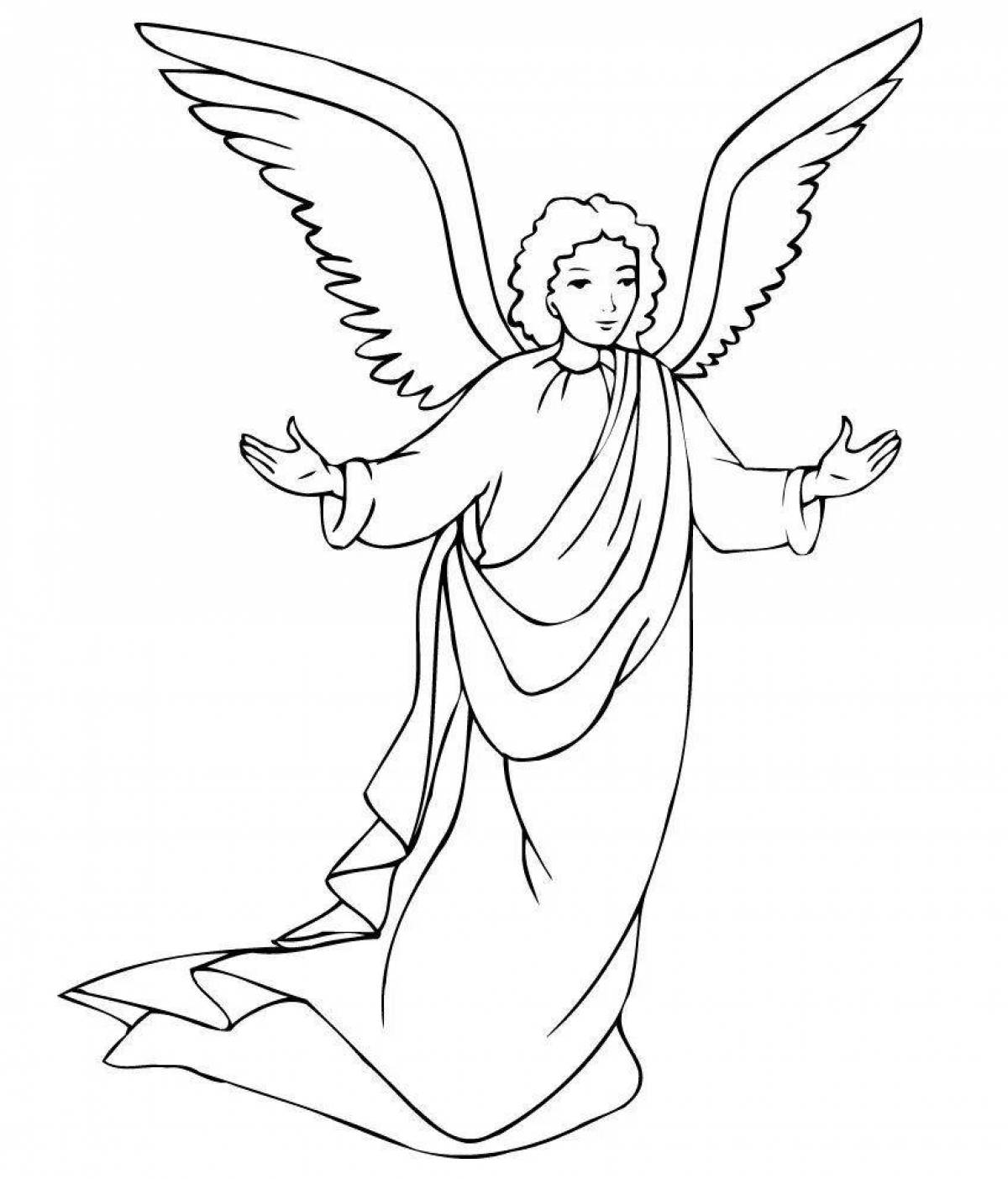 Радостная раскраска ангел-хранитель