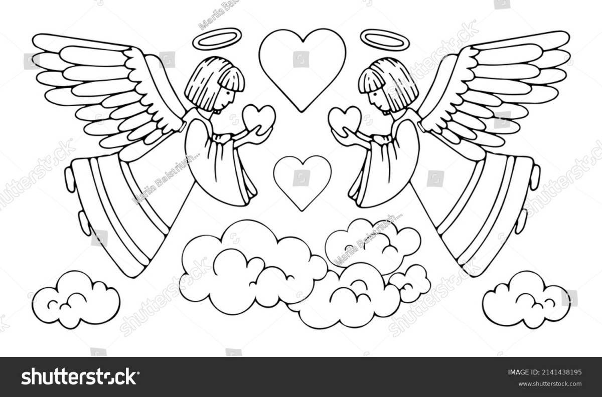 Serene guardian angel coloring book