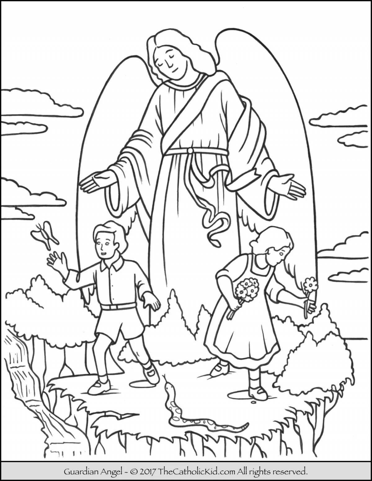 Luminous guardian angel coloring book