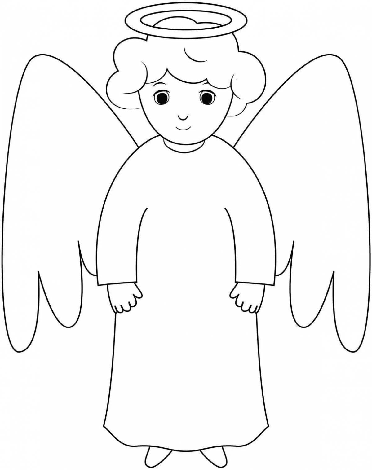 Beautiful coloring guardian angel