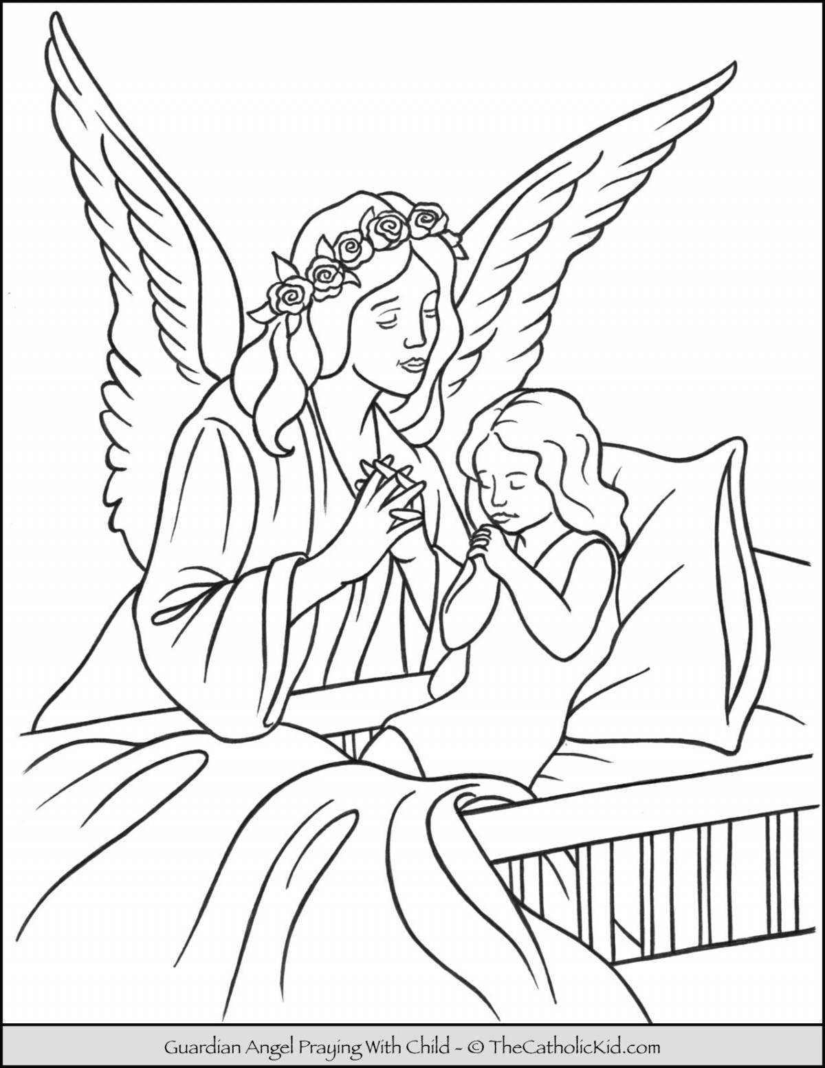 Inspirational guardian angel coloring book