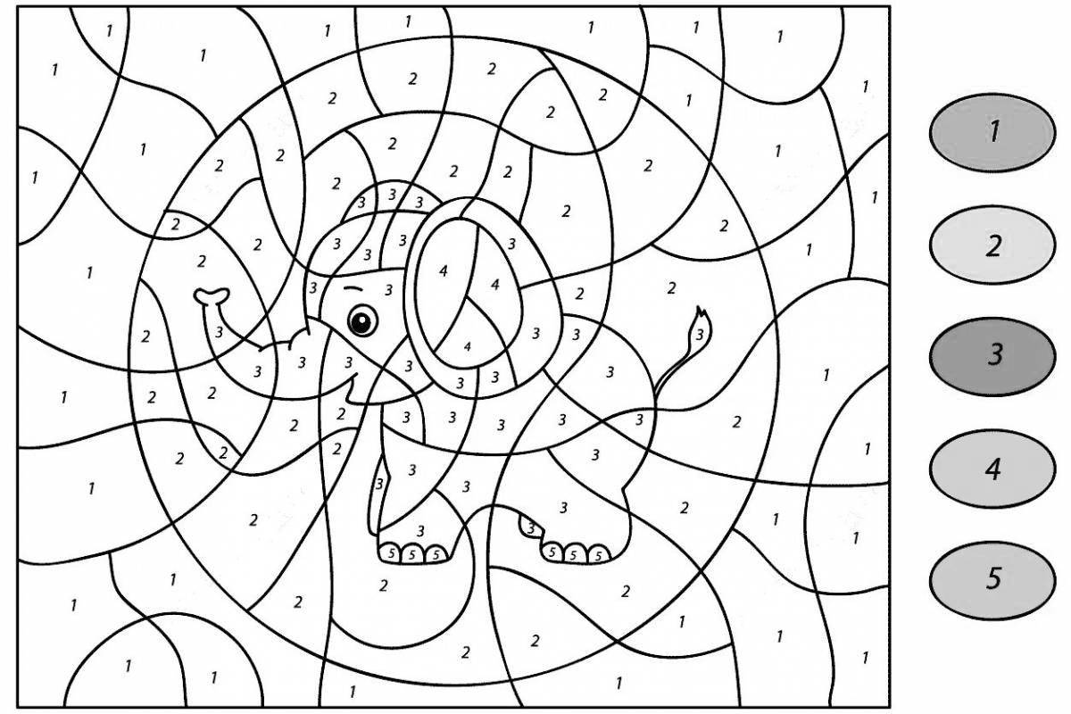 Fun coloring game by numbers in contact