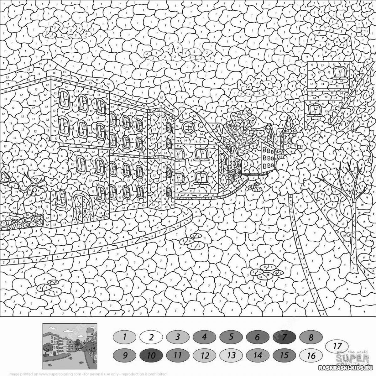 Attractive coloring game by numbers in contact