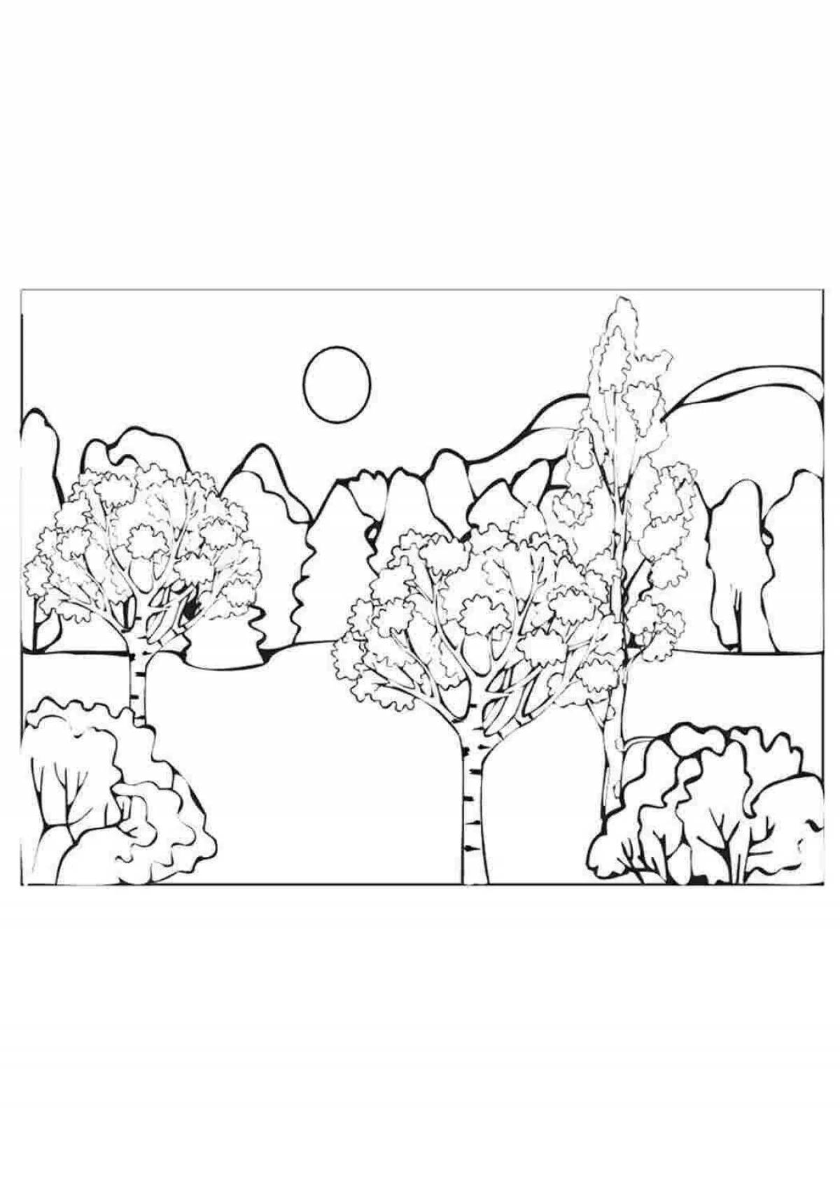 Glitter nature coloring book for 7 year olds