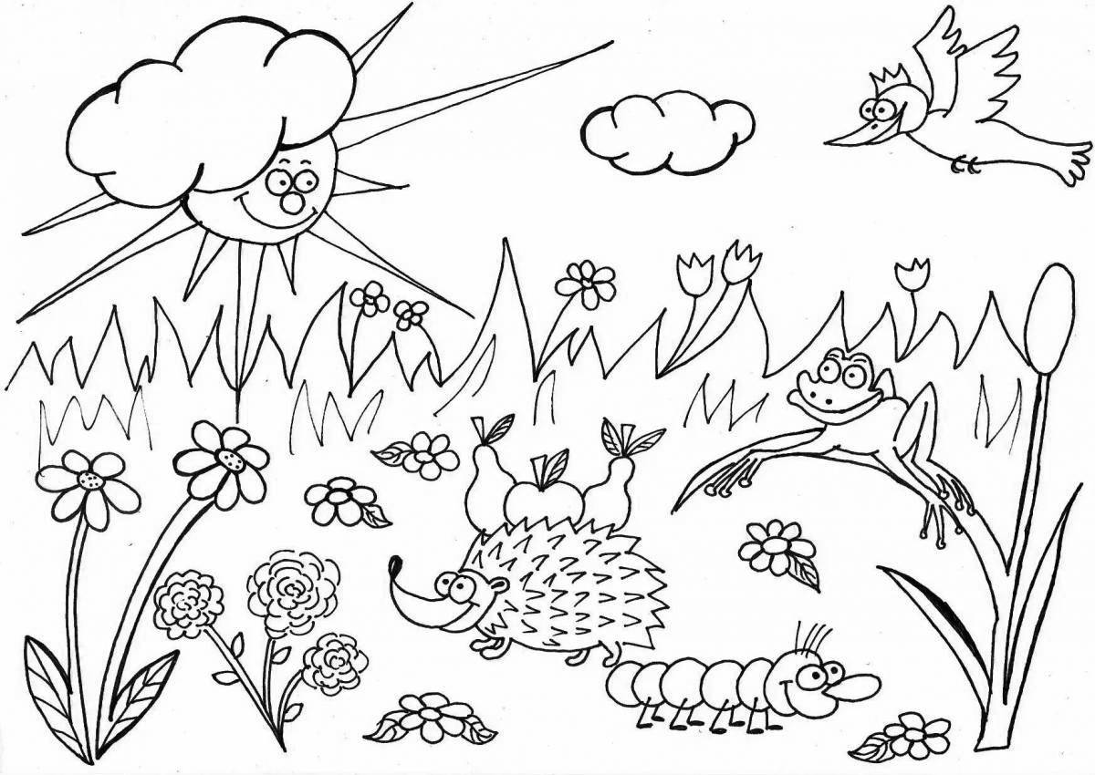 Beautiful nature coloring page for 7 year olds