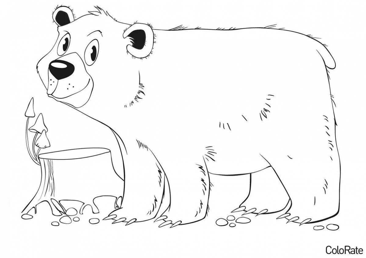 Coloring book plump bear for children 4-5 years old