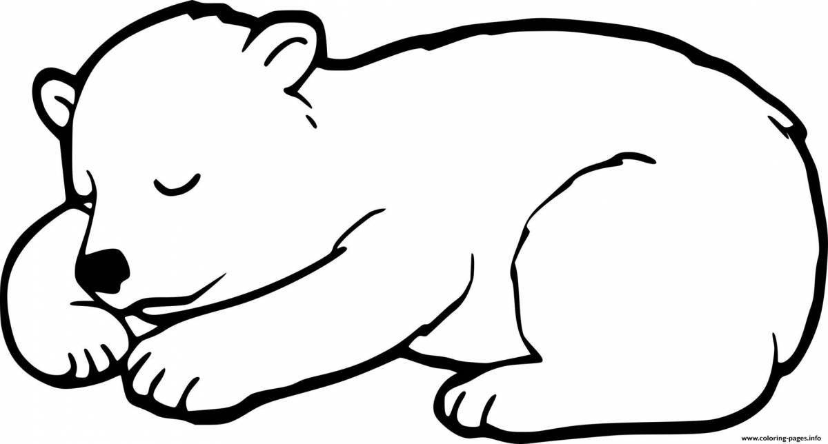 Coloring book friendly bear for children 4-5 years old