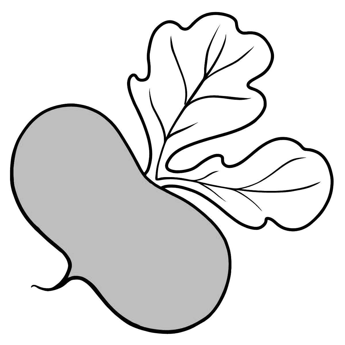 Lovely turnip coloring page for preschoolers