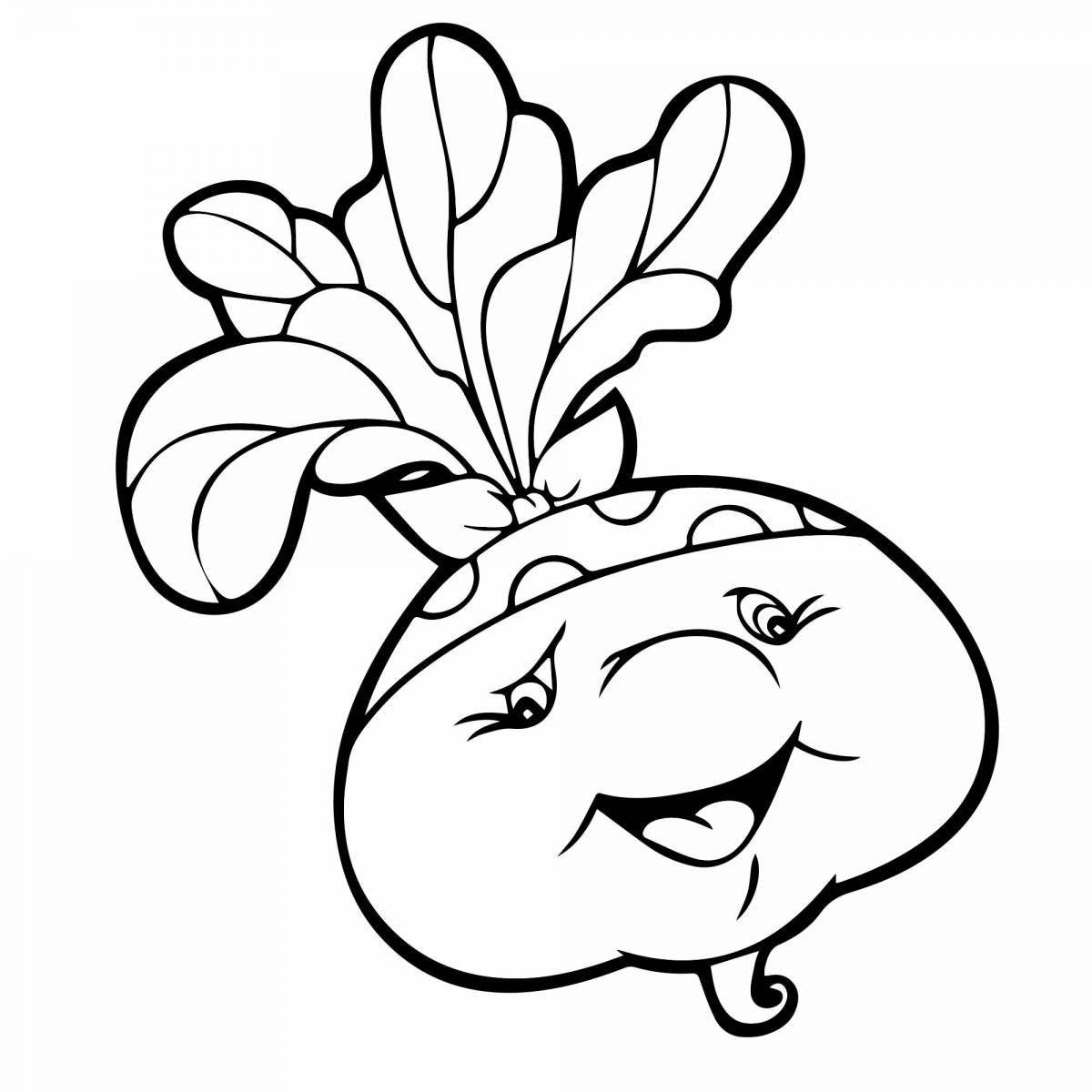 Adorable turnip coloring book for younger children