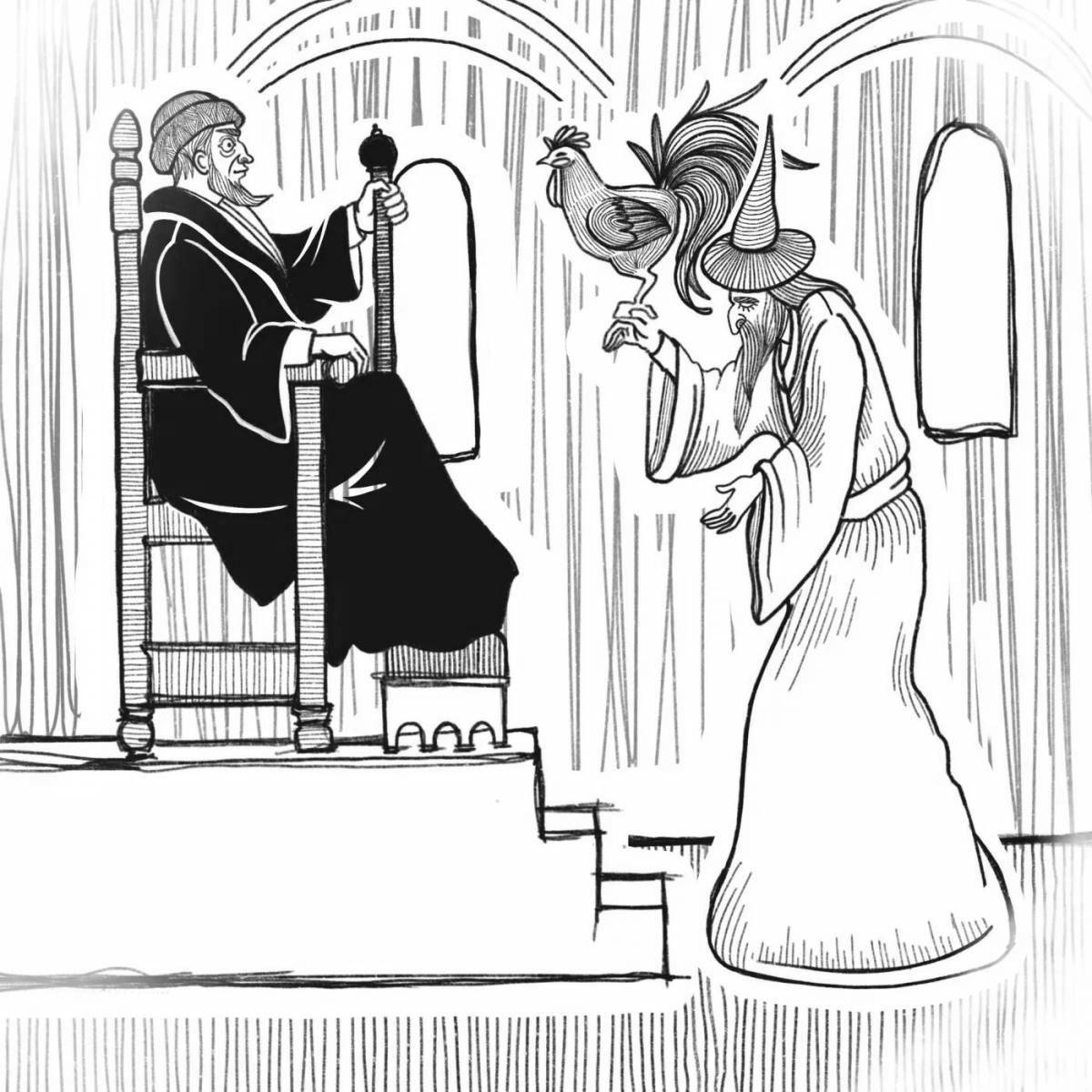 Amazing coloring book the tale of Pushkin's Golden Cockerel