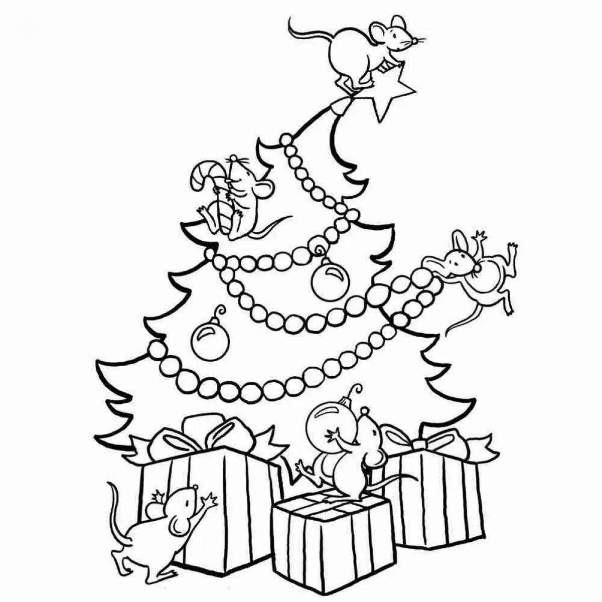 Роскошная новогодняя елка с подарками для детей
