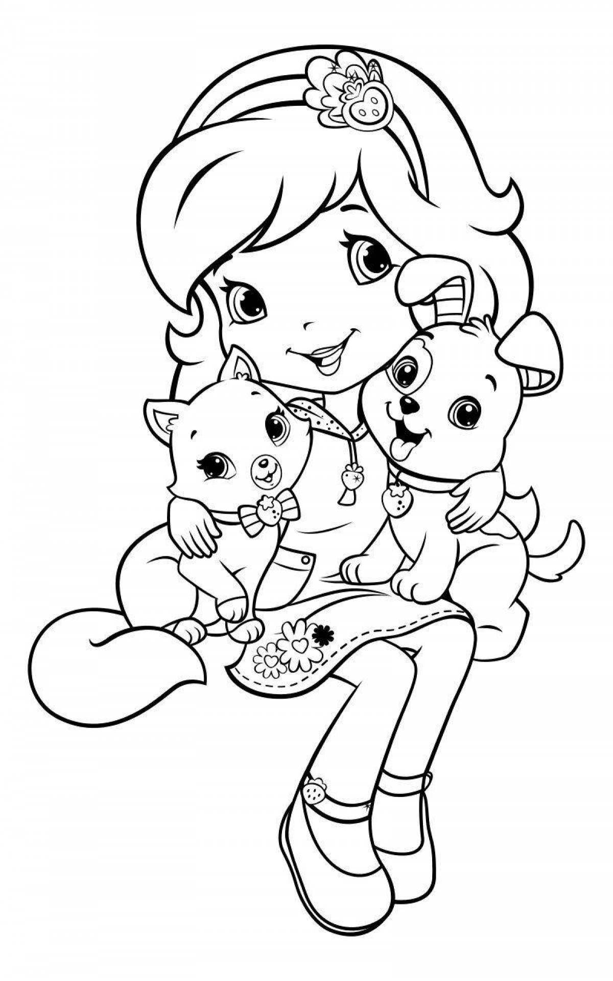 Live coloring for girls, cats and dogs