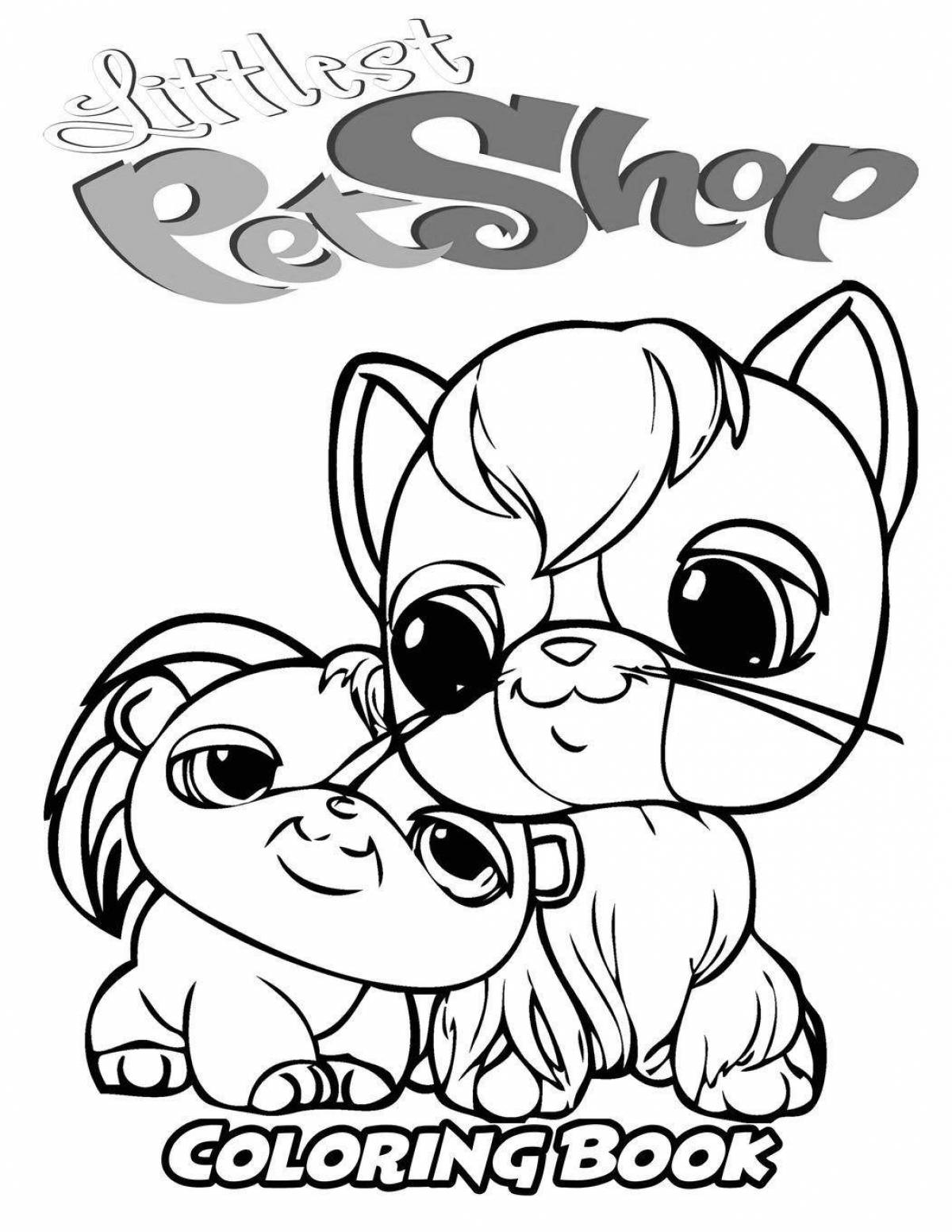 Glowing coloring pages for girls, cats and dogs