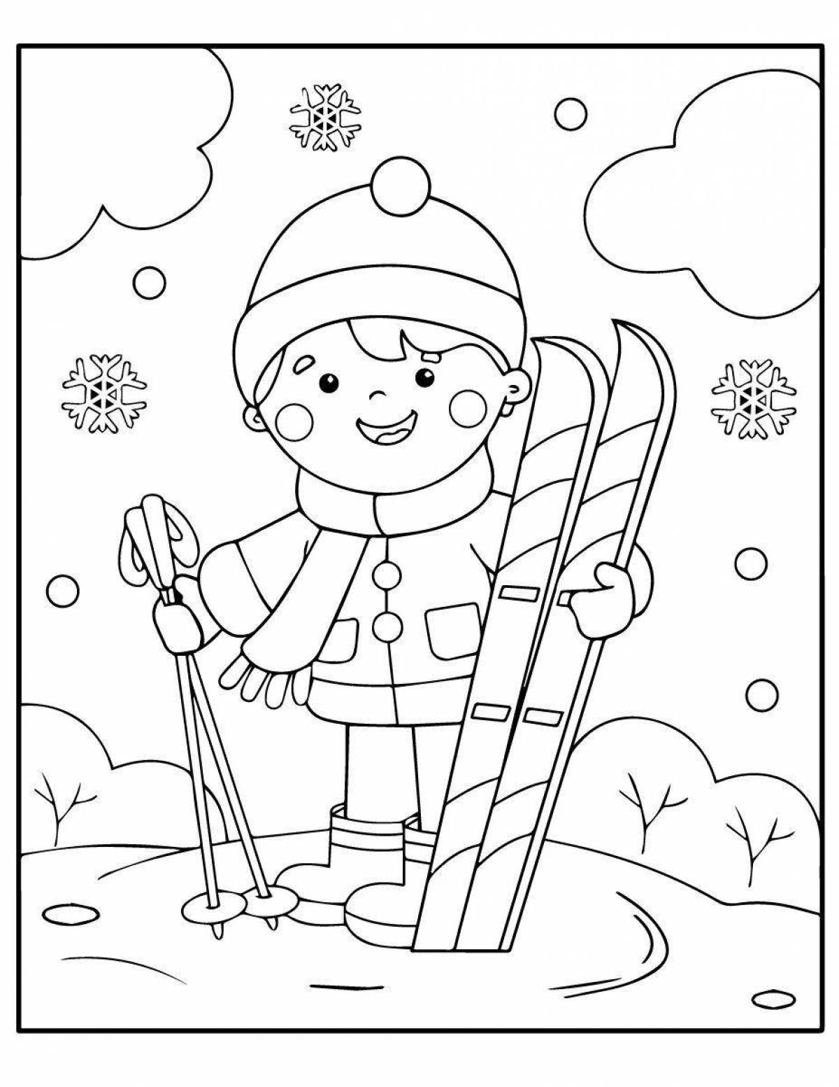 Adorable dow winter coloring book