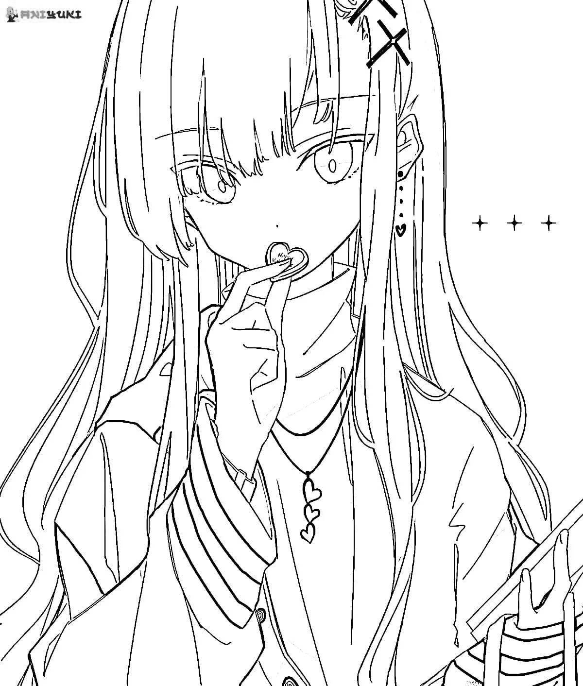 Great anime coloring pages for girls