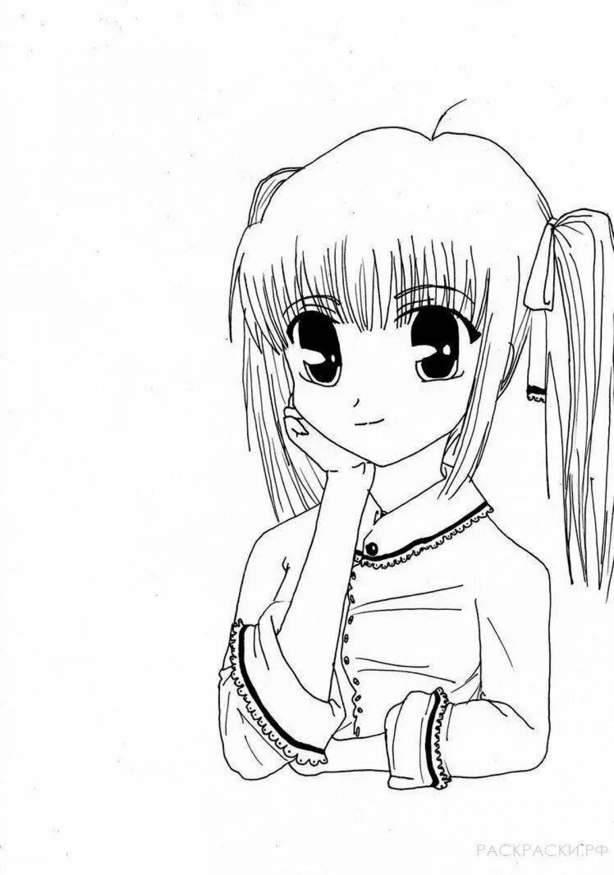 Сенсационная раскраска в стиле аниме для девочек