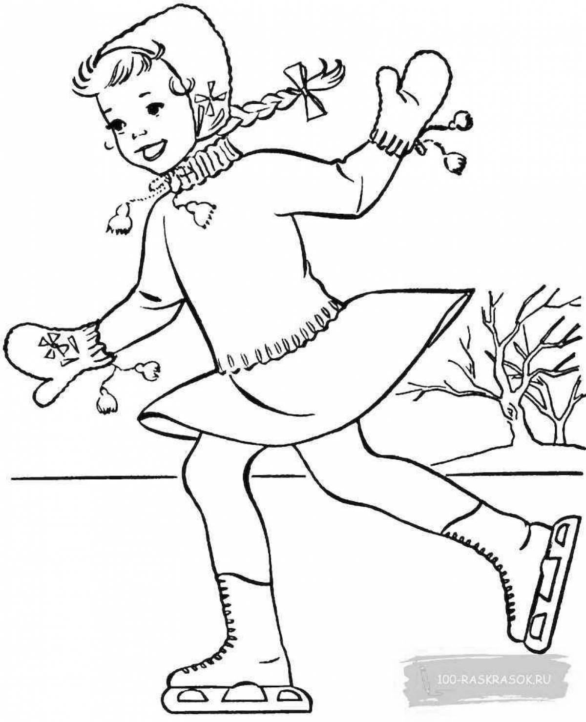 Сияющий мальчик на коньках для детей