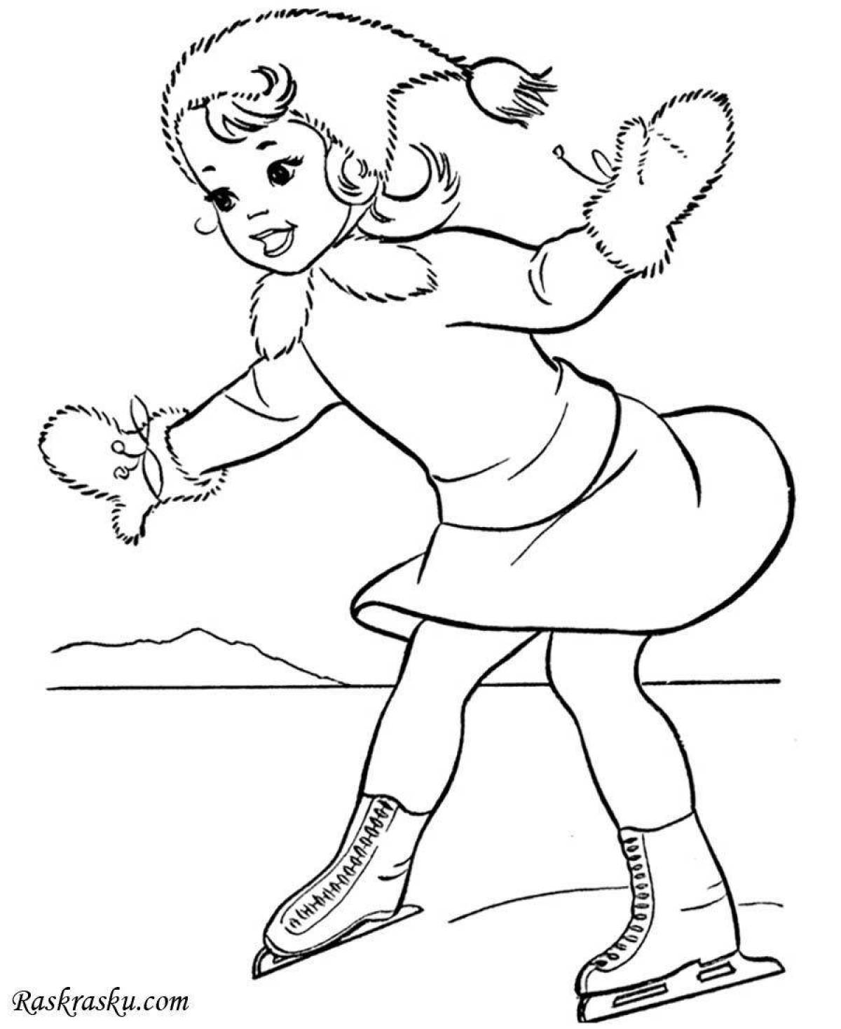 A courageous boy skates for children